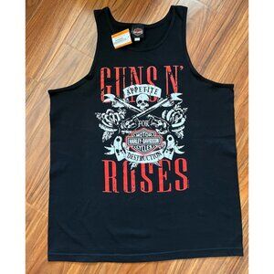 NWT 100% Cotton Harley-Davidson Guns N' Roses Graphic Tank Black XL